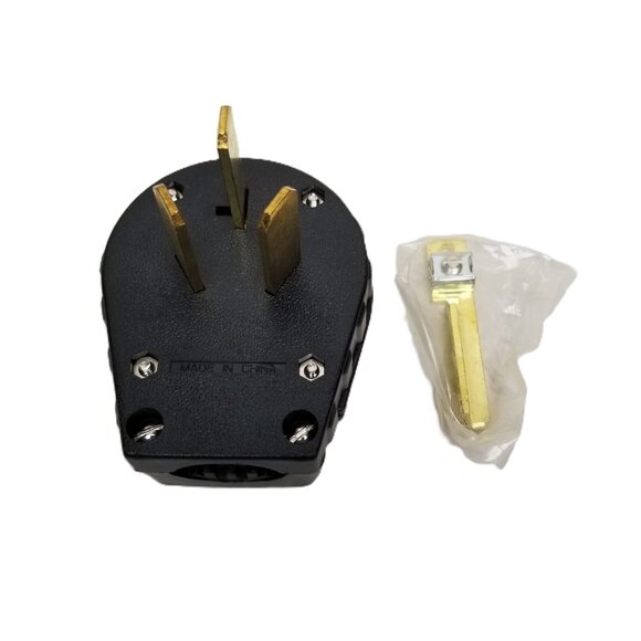 Pass & Seymour Legrand 30/50 Amp Angle Plug 304B Black Dryer Range Dual Function - Picture 1 of 12